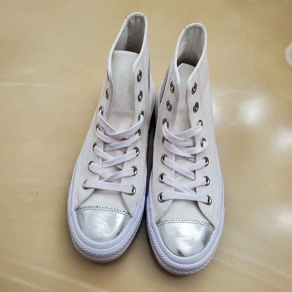 Converse Metallic Distressed Hi Tops - Picture 5 of 10